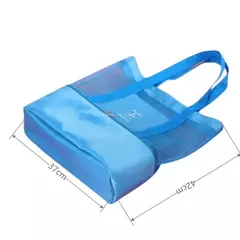 Grande bolsa de malha transparente de camada dupla para mulheres, alta capacidade, preservação de calor, piquenique, praia, bolsa, escritório, almoço, lanches, bolsa