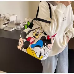 Bolsa de Ombro Disney-Mickey para mulheres, sacola versátil, bolsa de classe estudantil, grande capacidade, casual, desenhos animados, na moda - comprar online