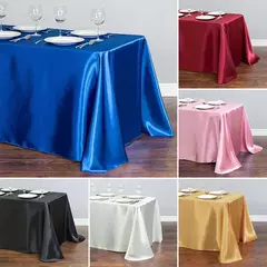 Toalha De Mesa Retangular Para Decoração De Casa, Toalha De Mesa De Cetim, Cobertura De Mesa De Jantar, Casamento, Natal, Chuveiro De Bebê, Aniversário, Banquete - comprar online