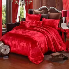 High End Jacquard Bedding Set, Luxo, Europeu, Conjuntos de cama de casamento, Rainha, American Satin, Double Duvet Cover,