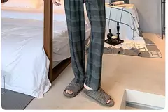 Pijama masculino com gola em o listrado, pijamas de algodão penteado, lounges plus size, outono e inverno, maduro na moda, novo, L a 6XL, 2020 - comprar online