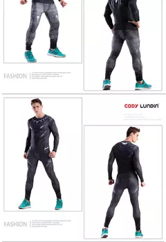 Imagem do Rashguard super t-camisa masculina de manga longa compressão apertado fitness gym esportes impressão digital correndo agasalho herói jerseys
