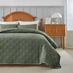 Conjunto de colcha, capa de cama de poliéster + fronha, colcha de verão acolchoada bege, verde liso queen king 176*230cm 3 peças personalizadas na internet