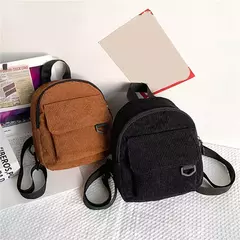 Mini mochila feminina, mochila escolar de veludo simples pequena, grande capacidade, mochila feminina durável, monocromática, casual, viajando, moda - comprar online