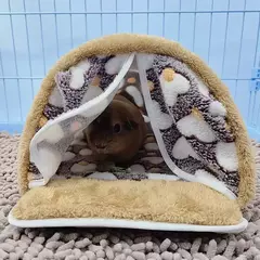 Nova casa de hamster para animais de estimação, camas quentes e macias, gaiola impressa de pelúcia para cobaia, esquilo, ratos, ratos, suprimentos para animais pequenos - comprar online