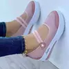 Sapatilhas casuais vulcanizadas para mulheres, sólidas, sapatos de plataforma, malha, respirável, conforto, deslizamento, esporte, tênis, feminino, novo