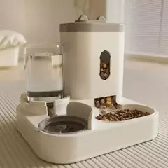 Alimentador automático cão gato tigela de comida com fonte água grande capacidade dispensador de armazenamento de alimentos para animais de estimação recipiente filhote de cachorro acessórios para animais de estimação