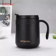 Caneca de café isolada com alça, Copo de aço inoxidável com lábio, Copo térmico, 350ml, 550ml