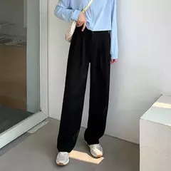 Imagem do HELIAR-calça feminina de cintura alta, calça reta para senhoras do escritório, botão casual, calça preta solta, nova, outono