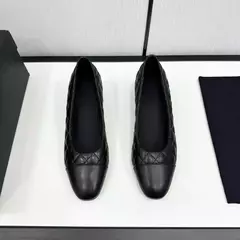 Sapatos de salto alto baixo de couro genuíno para mulheres, sapatos de noite casuais, moda feminina, alta qualidade - loja online
