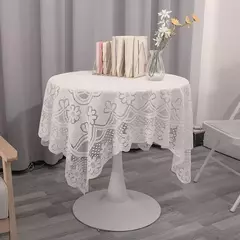 Toalha De Mesa De Renda Branca, Cobertura De Mesa De Jantar, Decoração De Festa De Casamento, Tampas De Mesa, Sala De Estar, Decoração De Mesa - comprar online