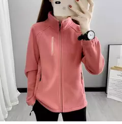 Casacos de lã tamanho grande para mulheres, cardigã quente, roupas esportivas casuais ao ar livre, caminhadas, jogging, ioga, jaquetas femininas, inverno, primavera