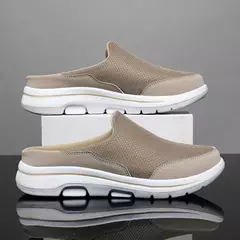Mocassins de malha casuais masculinos, cor sólida, sapatos de encalço, flats de casal de verão, meio chinelos, tamanho grande - comprar online