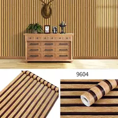 Papel de parede autoadesivo listrado de madeira do PVC, etiqueta impermeável, parede do fundo, mesa, armário, mobília, renovação, 45cm - comprar online