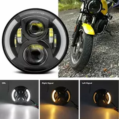 7 Polegada led farol automático da motocicleta led farol drl anjo olhos para harley honda yamaha jeep lada niva carro urbano h4 farol