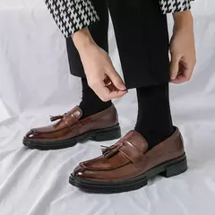 Mocassins macios masculinos, sapatos de couro borla, sapatilha de condução, marca de luxo, plus size, 46, alta qualidade, moda - Wolf Magazine