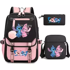 Imagem do Lilo e Stitch Mochilas para Mulheres, Mala de Viagem Feminina, Mochila para Adolescentes, Meninas Bookbag, Melhor Presente, Mochila, 3Pcs
