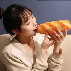 Imagem do Travesseiro De Pelúcia De Pão Francês, Imagens De Impressão Recheada, Plushie De Comida, Decoração De Prop Do Partido, Presente Do Homem Do Companheiro De Dormir