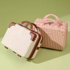 Mini Saco De Maquiagem Vintage, Caso De Viagem Portátil, Pequena Caixa De Bagagem, Handy Caixa De Presente, Senha De Rolamento De Bagagem, 14 ", 16";;VERDADEIRO;;"16 polegadas [com bloqueio de senha 35*27*16]],Ouro rosê - Wolf Magazine