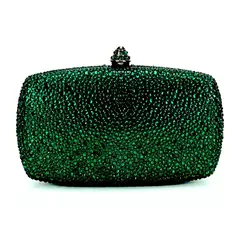 Bolsa noite strass para mulheres, bolsas de casamento, corrente de cristal, ouro, prata, pedras da noite, marrom, verde, pedras azuis - loja online