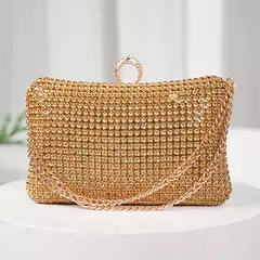 Sacos de noite de diamantes para mulheres, prata e ouro, bolsas de ombro luxuosas, banquete de casamento, bolsa de embreagem