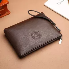 Clutch estilo empresarial para homens, carteira grande, couro PU macio, bolsa de pulso masculina, lazer elegante, bolsas de mão elegantes, bolsa de presente, nova - loja online
