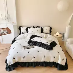Rose Conjunto De Cama Bordado, Capa De Edredão sem Núcleo, 1 * Capa De Edredão + 2 Fronha, Estilo Princesa, 3PCs - comprar online