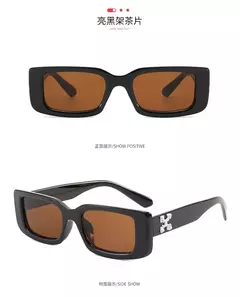 Imagem do Luxo Design Square Sunglasses para homens e mulheres, pequeno retângulo Street Sun Glasses, Vintage condução personalizado Shades, moda
