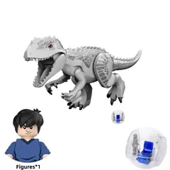 Blocos de construção de dinossauros jurássicos indominus rex, figuras diy de tijolos com escapar girosfera indominus i-rex montar brinquedo infantil - Wolf Magazine