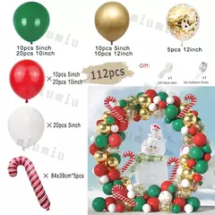 Decorações balões de natal guirlanda arco vermelho metálico ouro com homem de gengibre estrelas balão foil para decoração de festa de natal na internet