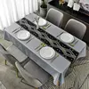 Toalha de mesa retangular nórdica anti-incrustante, tecido impermeável e à prova de óleo, mesa de café moderna do agregado familiar