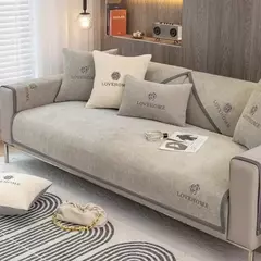 Capa de sofá chenille para sala de estar, combinação universal, estilo luxuoso acessível, toalha de sofá, quatro estações