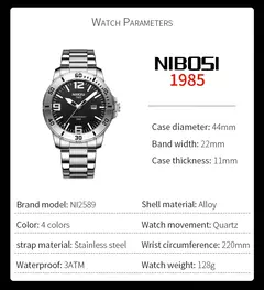 Nibosi-relógios de pulso de quartzo masculino, marca de luxo, negócios, luminoso, à prova d'água, com calendário, para homens, 2024 na internet
