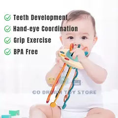 Baby Montessori Desenvolvimento Sensorial Brinquedos Educativos, Puxar Cordas, Dedo Grasp Training, Early Learning Toy, Dentição BPA Free, 1-3 Anos - comprar online