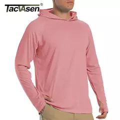 TACVASEN-Homens à Prova de UV Hoodie Manga Longa, Proteção Solar Camisetas, Respirável, Leve, Secagem Rápida, Casual Camisetas Masculinas