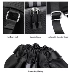 Imagem do Mochila de cordão para homens e mulheres, Sacos Esportivos, Grande Capacidade Gym Bag, Compartimento de Sapatos, Bolso Molhado, Exterior