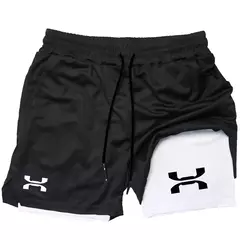 Calções Esportivos Quick Dry Masculinos, Corrida, Ginásio, Treino, Ginásio, Fitness, Corrida, Calças Curtas, 2 em 1, Verão - loja online