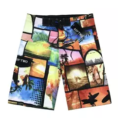 Calções de natação masculinos na moda de bain homme bermuda água praia shorts calças de secagem rápida havaiano praia férias wear - Wolf Magazine