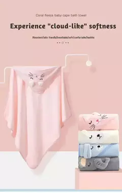 Animal dos desenhos animados do bebê recém-nascido com capuz Toalha de banho Coral Fleece, roupão absorvente, envoltório cobertor, menina, menino, 0-12 meses - Wolf Magazine