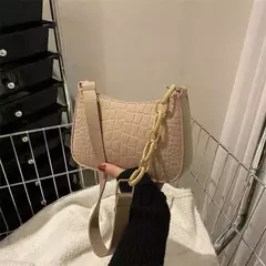 Bolsa luxuosa em forma de crescente para mulheres, pequena bolsa quadrada, sob a bolsa de ombro, design de feltro, moda casual
