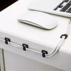 Imagem do Auto-adesivo Cabo Holder Clip, USB Organizer, Mesa Titular Cabo, Cord Winder, Clips Fio, Acessórios de escritório, 18PCs