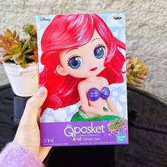 Novo bandai disney a pequena sereia anime qposket personagens ariel glitter linha figura de ação modelo colecionável brinquedos aniversário na internet