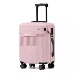 Bagagem de abertura frontal para homens e mulheres, carrinho de viagem, carrinho leve, bagagem de carregamento USB, nova moda 20 "24" 26";;VERDADEIRO;;"Pink,26 - loja online