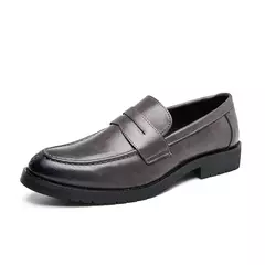 Primavera e outono dos homens sapatos pretos sapatos de vestido mocassins de couro casual para a tendência da moda de luxo masculino estilo britânico deslizamento em sapatos - loja online