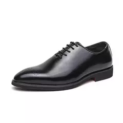 Sapato de vestido de fundo plano marca clássica, sapatos de negócios high-end masculinos, sapatos casuais diários de deslocamento masculino, marrom na internet