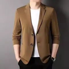 Blazer casual fino de seda gelo masculino, roupa masculina, manga comprida, tamanho grande, blazers sólidos finos, protetor solar, moda verão, primavera - comprar online