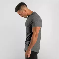 Camiseta masculina de algodão de manga curta, tops lisos, musculação T, corredores musculares, roupas de ginástica masculina, camisa slim fit, camisa fitness - loja online