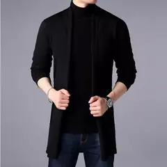Cardigã fino de malha masculino, 5 cores, casacos de suéter, jaqueta justa, monocromática, roupa casual, novo, 2023 - Wolf Magazine
