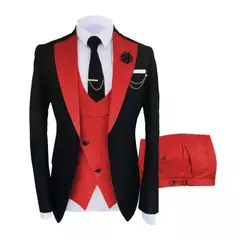 Ternos masculinos 3 peças sob medida melhor homem noivo casamento smoking fino ajuste jacquard duas cores blazer jaqueta colete calças smoking roupas