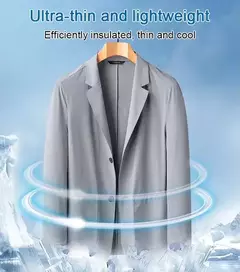 Jaqueta leve masculina, blazer fino, anti-rugas, fino, lapela sólida, casual, respirável, moda verão - Wolf Magazine